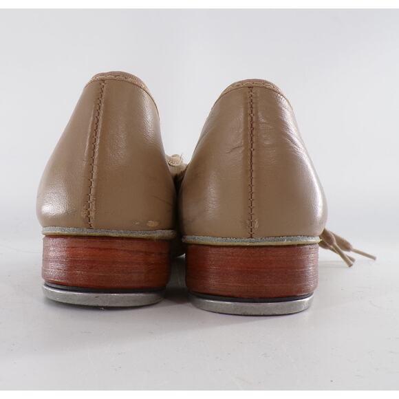Dance Tap Shoes Capezio Tan 2M All Ages Tap Lace Up Full Sole - Picture 2 of 5